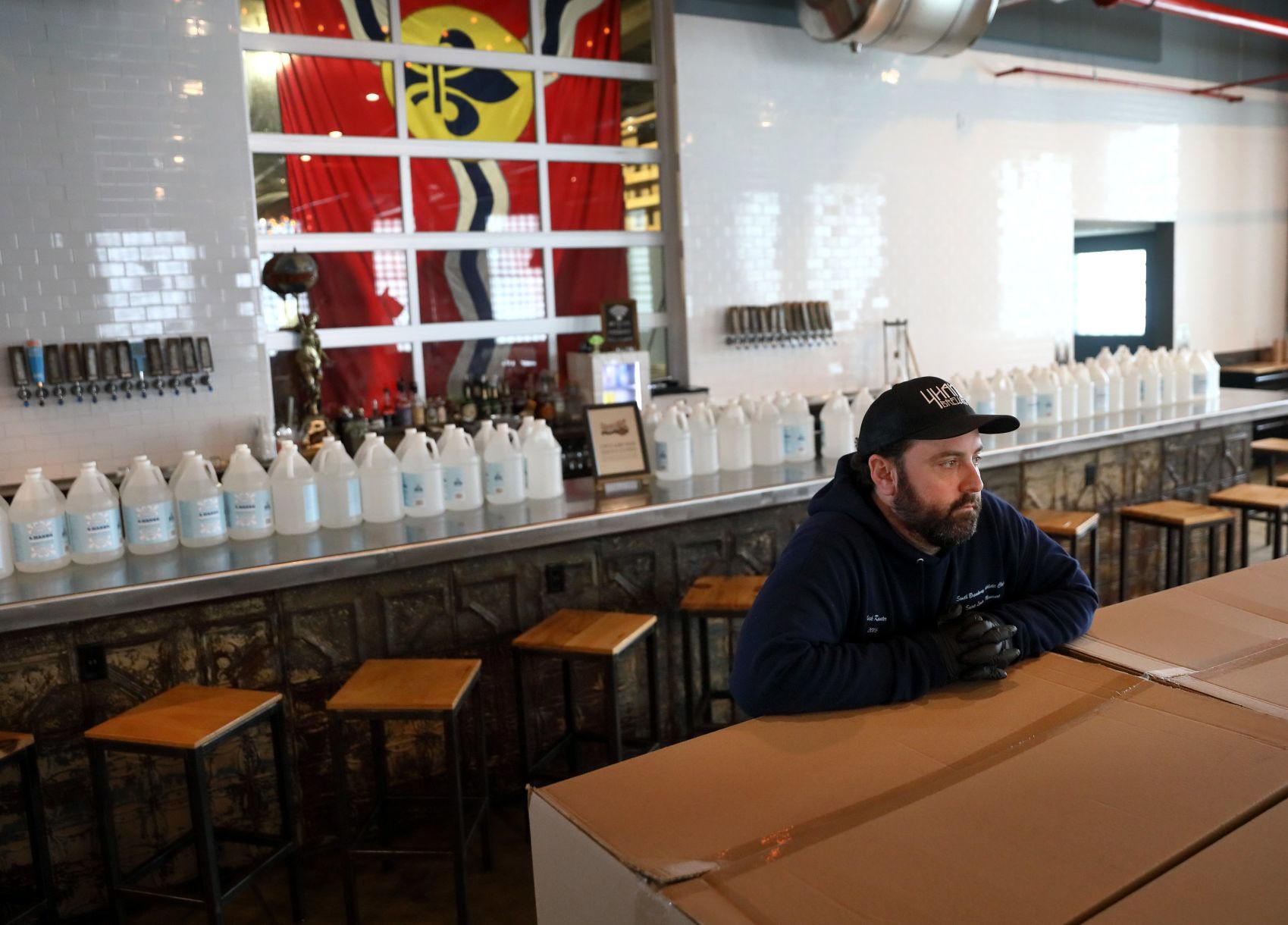 4 Hands Brewing packages hand sanitizer